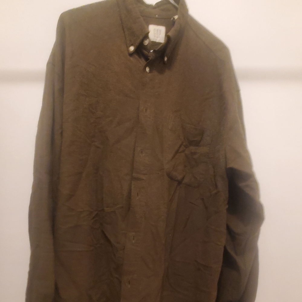 Mens XL flannel army green shirt